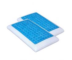 Evergreenweb - Coppia Cuscini Letto in Memory Foam con Gel Forato Traspirante Anallergico, Fodera Antiacaro Sfoderabile Tessuto Coolmax® Lavabili in Lavatrice, Guanciali 40x70 Alti 12cm - Offerta!
