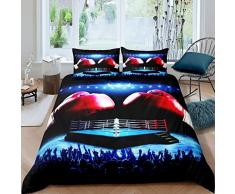 Copripiumino Singolo Guantoni da Boxe Rossi Biancheria da Letto Gara Stampa 3d Copripiumini in Microfibra Morbida Bambini E Adolescenti Copripiumone 135x200 cm + 2 Federe con Cerniera