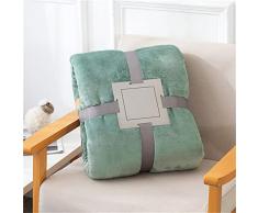 Coperta Plaid in Flanella, Treer Tinta Unita Coperta Pile, Microfibra Coperta Divano Morbida Trapunta per Bambini/Adulti/Singolo Matrimoniale Letto (Verde,75X100cm)