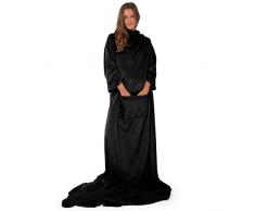 Blumtal Coperta Indossabile con Maniche, Coperta in Pile Indossabile con Tasche, Coperta con Maniche, 170X200cm, Nero