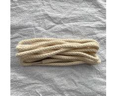 Xunsdzsw Lacci per Scarpe Accessori for la Decorazione della Lacci della Biancheria Adatto for Le Scarpe da tavola Cotone e Lino Lacci da Scarpe Rotondi di Lino Spessa Corda di Scarpe Bianca Beige
