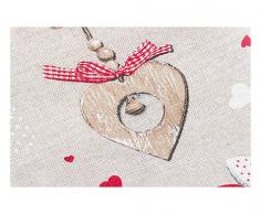 Tovaglia Cucina Soggiorno "Holly" Cuori Shabby Chic Tirolese - Natale cm 140x240 - Made in Italy