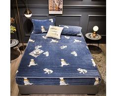 NC Biancheria Da Letto Flanella Universale Coprimaterasso Inverno Caldo Con Elastico Fit Lenzuola Morbido Copertura Del Letto Federa Puro Colore Materasso Copertura Antipolvere Copertura Protettiva