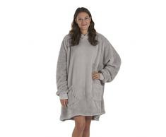 Blumtal Coperta Felpa Gigantesca, Felpa in Pile - Felpa Gigante Coperta con Cappuccio e Tasche Certificata OEKO-TEX, Fleece - Standard, Grigio