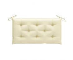 vidaXL Cuscino per Panca da Giardino Elegante Resistente Arredi Tessili per Esterni Antipolvere Bianco Crema 100x50x7 cm in Tessuto Poliestere