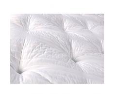 Evergreenweb - Correttore Materasso in Lattice Misura Matrimoniale 140x190 Alto 7 cm Topper Letto Coprimaterasso Imbottitura Fiocco 100% Effetto Piuma Antiacaro Morbido Futon Ortopedico Fodera Bianca