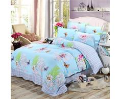 PENVEAT 1Pc Copripiumino Plaid Stripes Copripiumino Cura della Pelle Biancheria da Letto in Cotone 160x210 cm / 180x220 cm / 200x230 cm Dimensioni, Nero, 160x210 cm