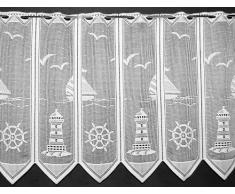 Tendina Mantovana - Faro - Altezza 60cm - Larghezza 30cm - bianco, altezza 60 cm, Jacquard