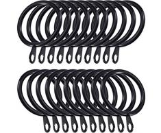 Shappy - Anelli in metallo, per tende e bastoni, rotondi, scorrevoli, 30 mm di diametro interno