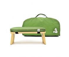 metaFox Panca da meditazione | Sgabello pieghevole in bambù con cuscino e borsa per il trasporto | Per la tua pratica di attenzione e meditazione | alternativa al cuscino da meditazione