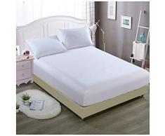 YOUCAI Coprimaterasso Antipolvere Lenzuolo con Angoli Elasticizzati per Letto Singolo, Matrimoniale, King E Super King Bianco Federa x2