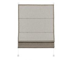 Gardinia Tenda romana con morsetto, Trama intrecciata, Trasparente, Kit di montaggio incluso, EASYFIX Tenda romana a due binari, Caffé, 50 x 140 cm (LxA)