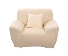 HOTNIU Copridivano Elasticizzato, Fodera per Divano Universale, Sofa Mobili Copertura Protettore Antiscivolo, Ideale per Poltrone, Divani a 2 3 4 Posti (1 Posto per 90-140cm,Beige)