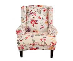 CHNSHOME Copripoltrona a Orecchio Elasticizzata 1 Posto Fodera per Sedia a Orecchio in 2 Pezzi Fodera Protettiva Copripoltrona con Orecchie Stampate