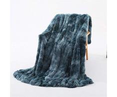 linyingdian Coperta, Super Morbida Fluffy Coperta Pelosa, Coperta Plaid Matrimoniale di PV e Flanella, 130x160cm Coperta, Coperta Pelliccia Applicare al Letto o Soggiorno (blu)