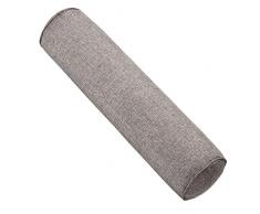 JK Home, Cuscino cilindrico per collo in cotone e lino, per dormire e viaggiare, colore grigio, 20 x 100 cm