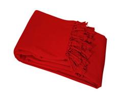 Nuances Du Monde - 3006698, Copridivano , 180 X 220 Cm , Lana , Cotone Tessuto , Rosso