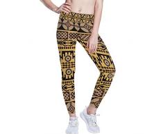 FANTAZIO Tappeto africano Texture Vita Alta Yoga Pantaloni Controllo Pancia Yoga Capris per Donna - multicolore - XL