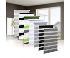 Eurohome - Doppia tenda avvolgibile Klemmfix senza viti, doppia tenda avvolgibile, trasparente e opaca, con morsetti per la finestra