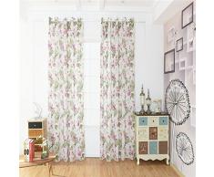 Livecity Country Style Flower Stampe Finestra Tenda Pura Drappo mantovana Decorazione della Camera da Letto, Pink, Taglia Unica