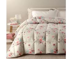 Caleffi 19266 Microfibra Flora Trapunta per Matrimoniale Letto, Rosa