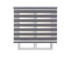 Estores Basic - Tenda da notte e giorno, colore grigio, 140 x 180 cm, tenda avvolgibile a doppio strato, per interni