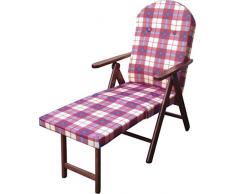 POLTRONA SEDIA SDRAIO AMALFI CON PROLUNGA IN LEGNO RECLINABILE 4 POSIZIONI CUSCINO IMBOTTITO H 105 CM SOGGIORNO CUCINA SALONE DIVANO (IL162 bordeaux)