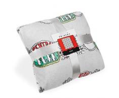 Friends TV Show Coperta Pile, Morbido Plaid Central Perk, Regalo Gadget Ufficiale (Grigio)