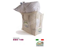 Daunex - Piumino 4 STAGIONI invernale-estivo Interno sacco cotone letto singolo 1 piazza RELAX BADIA interno vero piumino d'oca - 1 piazza. letto singolo