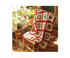 Miguor, coperta a maglia stereoscopica lavorata a mano, con motivo a fiori alluncinetto, coperta da letto, 33,4 x 64,8 cm