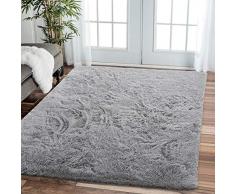 Tappeti Salotto Shaggy Tappeto a Pelo Lungo Tappeto Peloso Soggiorno Salotto Moderno Cameretta Tappeti Pelosi Camera da Letto Morbido Tappetino Antiscivolo Morbido e Soffice (Grigio, 200*300cm)
