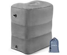 HOMCA Poggiagambe cuscino per piedi riposo, Portable Outdoor cuscino poggiapiedi gonfiabile per aerei, automobili, autobus, treni, ufficio e bambini a dormire sui voli lunghi