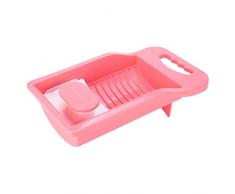 Cabilock Tavola per Biancheria Intima Tavola per Lavare I Vestiti Tavola per Strofinare Tavola per Strofinare in Plastica Antiscivolo per Il Bucato Lavare a Mano (Rosa)