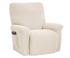 JORTUIO Copripoltrona Relax Reclinabile Elettrica Universale,Copripoltrona 1 Posto Reclinabile con Tasche,Copripoltrona Elasticizzato Relax Lavabile Rimovibile,Fodere per Poltrona Relax (Color : #1)