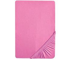 Biberna 77155/173/040, Lenzuolo In Cotone Jersey Elastico, Rosa, 90 X 190 cm - 100 X 200 cm