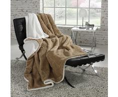 Coperta morbida, copriletto 220 x 180 cm, interno in finta pelle di pecora (HB)