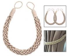 Xrten 1 Paio di Cordini per Tenda,Fibbia In Tieback per Fermatenda Fibbia Impedimento Corda con perline