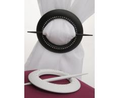 Fermatenda Fermaglio tenda schermo piatto con strass ca. 16 cm bianco o nero