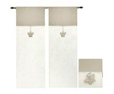 emmevi Tende Finestre Porta Interno Tessuto Lino Semitrasparente Coppia 2 Pz Più Misure Shabby Chic mod.TENDA FARFALLA 1 CONF 60X150
