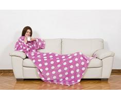 Kanguru 1096 Deluxe Pop Coperta con Le Maniche, Microfibra, Rosa, 140 x 210 cm