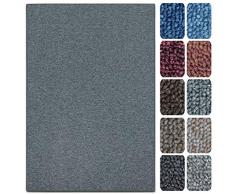 casa pura Passatoia al Metro - Tappeto Lungo su Misura a Pelo Corto con Bordi Rinforzati, per Corridoio e Ingresso Interno, in 11 tonalità Tinta Unita - 66x250 cm - Grigio Scuro
