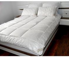 Trapunta per letto king size, in pura lana, 220 x 230 cm, puro cotone, 8-10,5 tog prodotto naturale.