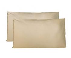 Coppia di Federe 100% Puro Cotone, Set di 2 Tessuti per Cuscino Letto Made in Italy, Chiusura a Busta, Tinta Unita, Misura Standard 50x80 CM