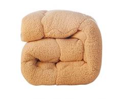 Trapunta in Cashmere, Piumino in Velluto di Agnello Piumino, Invernale Caldo Doppio Super Spessa Lana Anallergica, Super Morbido Piumino (110×150cm-1kg,Marrone)