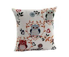 HENGSONG Stile Europeo Classico Differenti Modelli Gufo Federa Cuscino 45X45cm Decorazione Domestica (8#)