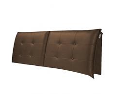 HAIPEGN Cuscino Schienale Cuscini Testata Letto Morbido Capezzale Copertina Lombare Pads Imbottiti Divano Pelle Moda, 9 Colori, Multi Dimensioni (Color : Brown, Size : 180x10x60cm)