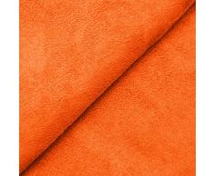DESHOME Alessia - Tessuto al metro scamosciato in Microfibra Idrorepellente Stoffa per tappezzeria divani, cuscini, complementi darredo (Arancione, 1 metro)
