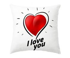 Haloppe Federa per cuscino per San Valentino alla moda, antipolvere, motivo a cuore, decorazione per la casa D