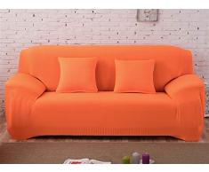 Insun 1 Pezzo Antiscivolo Copridivano Elastico Copertura Anti-acaro Poltrona Fodera Decorzione di Casa Copridivano Rimovibile Arancione 4 posti(235 a 310 cm)