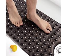 HITSLAM Tappetino Vasca Antiscivolo da Bagno, 100 x 40cm Extra Lungo Tappetino Doccia Antiscivolo Senza BPA, Resistente alla Muffa e Lavabile in Lavatrice Tappetino Bagno, Nero